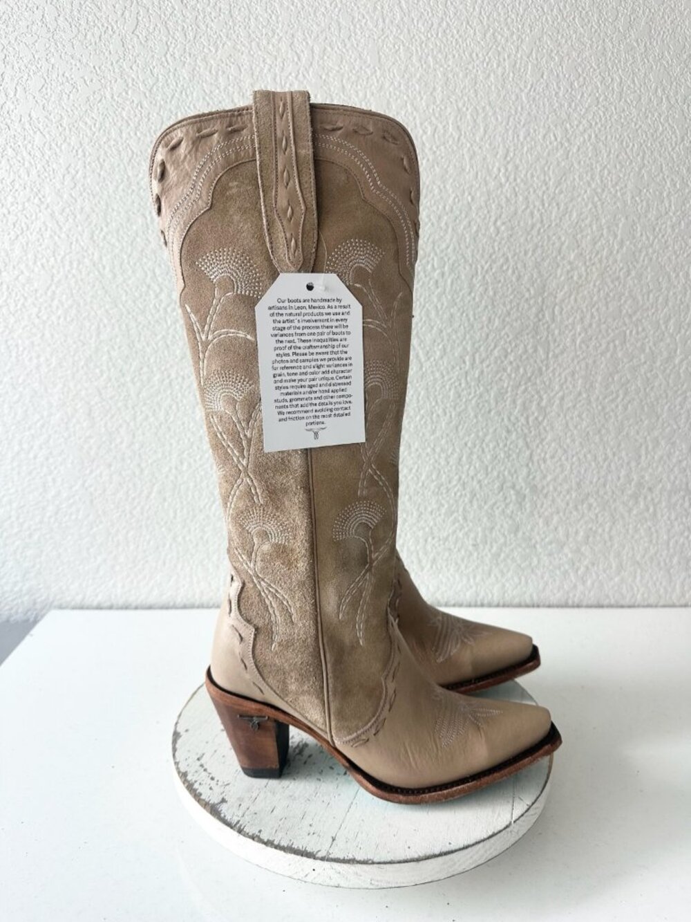 Lane Tessa Knee High Machiatto Cowboy Boots Western Cowgirl Tall Snip Toe Size 7 - Picture 3 of 12